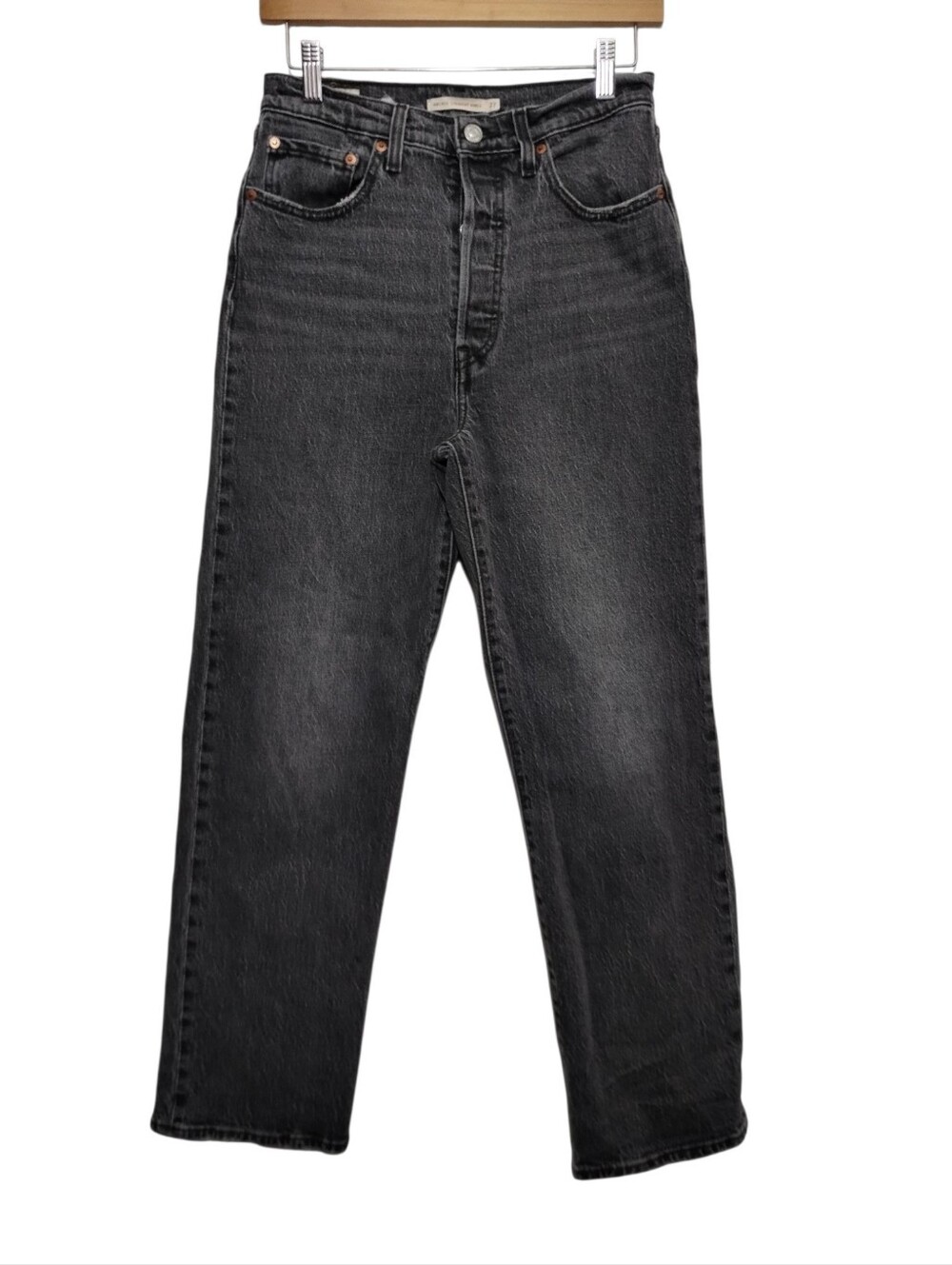 Levi's Ribcage Straight Ankle Jeans Womens 27 High-Rise Button Fly Denim Pants